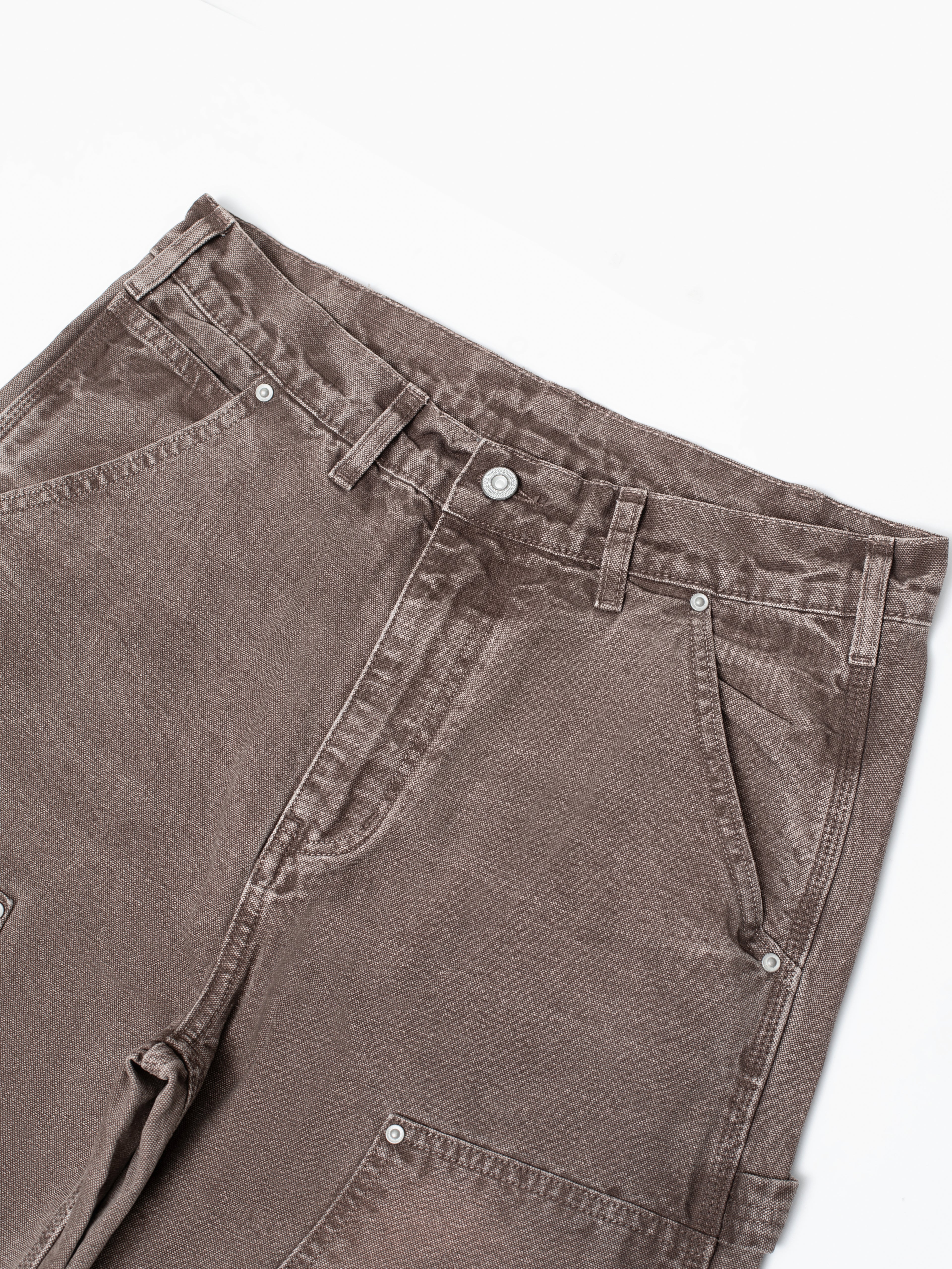 DOUBLE KNEE CARPENTER PANTS - WASHED BROWN