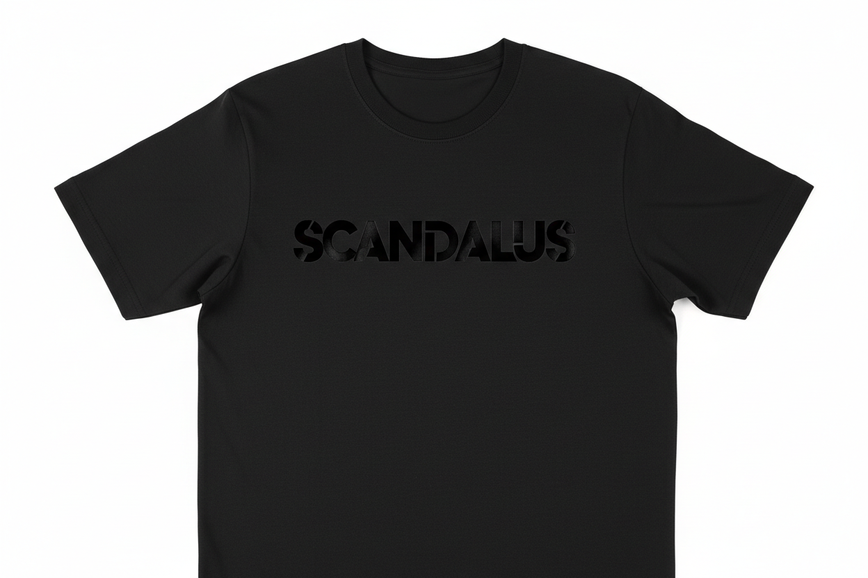 black T-Shirt with scandalus logo